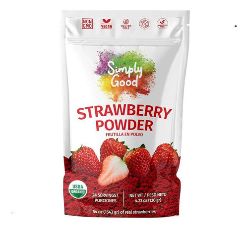 Frutilla Orgánica En Polvo - Simply Good - 120 Grs. 0