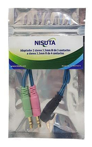 Cable Splitter Audio Mini Plug 3,5mm Microfono Auricular Pc 1
