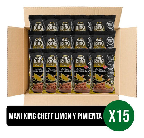 Mani King Chef Limón Y Pimienta X 80 Grs X 15 Unidades 1