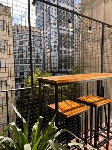 Barra Desayunador  Estilo Industrial Madera Hierro Cocina 0