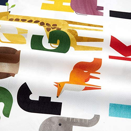 Kaufman A To Z Animals Panel Del Alfabeto Blanco, Tela 1