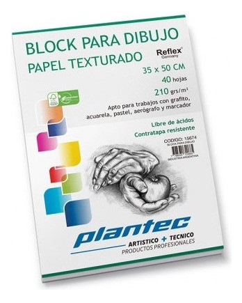 Plantec 15672 Block Texturado Encolado A4 40 Hojas 210 Gramo 0