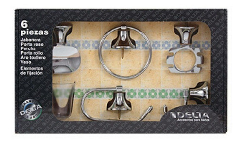 Kit De Accesorios Para Baño Delta Limay 6 Piezas Cromo 1