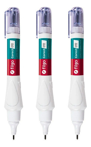 Corrector Filgo 7 Ml Liquid Punta Metálica Pack X 3 Unid 0