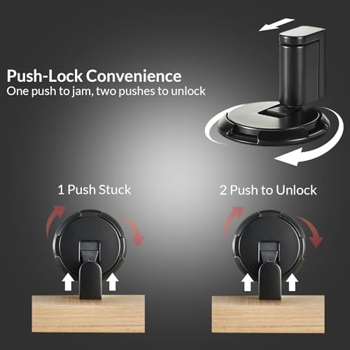 Tope De Puerta Adhesivo  Resistente Traba Puerta Negro 1