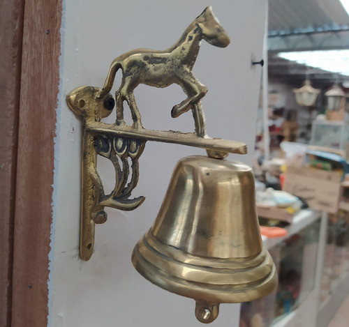 Campana De Bronce Con Soporte Caballo Ref 205 0