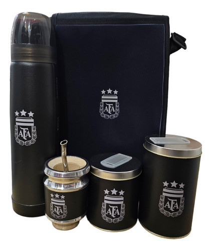 Set Matero Afa Selección Arg Termo Lumilagro Mate Madera 0