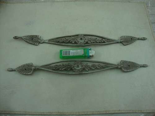 2 Antiguos Apliques Bronce Niquelado 34 X 3,5 - Pesan 300 Gr 0
