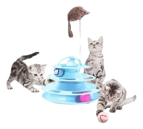 Juguete Interactivo Para Gato Torre De Pistas Con 3 Niveles 0