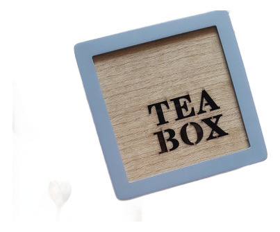 Caja De Té Madera -tea Box- 4 Divisiones Gris 0