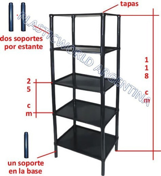 Organizador Rectangular Repisa 5 Estantes Plástico 1