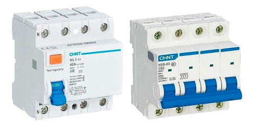 Disyuntor + Térmica 4x63a Kit Para Bajada De Luz Trifásica 0