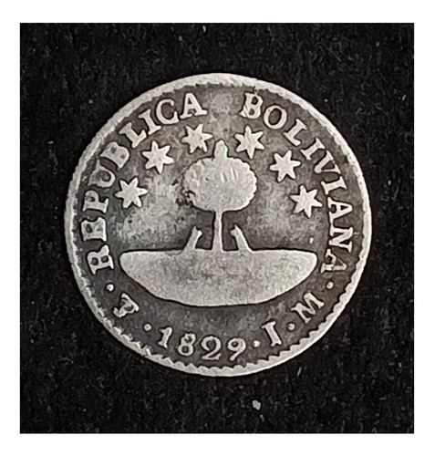 Bolivia 1/2 Sol 1829 Jm Mb Km 93.2 Escasa 0