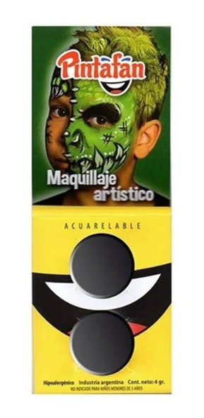 Maquillaje Artistico Acuarelable Color Negro Pintafan X 2 Un 0