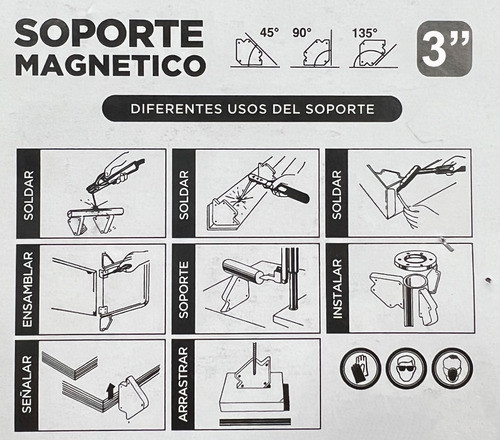 Escuadras Magneticas Multiangular 3 - Soporta 11kg - Pack X6 1