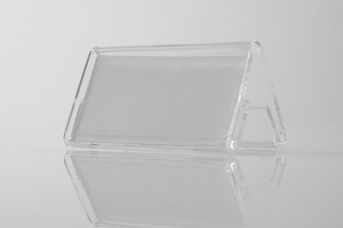 Exhibidor Porta Precios Bifaz 15x10cm Acrílico X5 Unidades 0