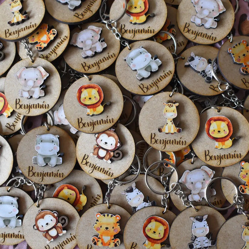 Llaveros En Mdf Tridimensionales Personalizados X 12 Selva 0