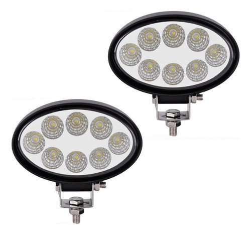 2 Faros Led 24 W 12-24v Ovalado Vehicular Agro 4x4 0