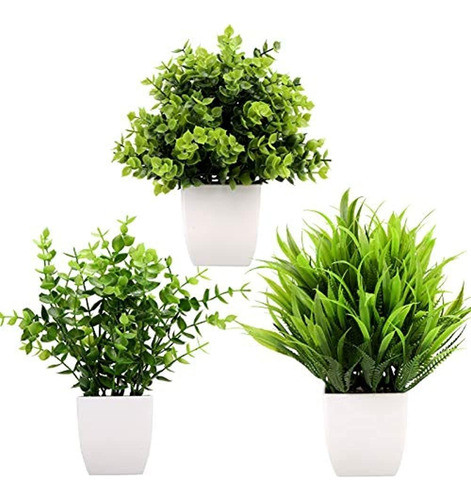 Greentime 3pack De Mini Plantas Falsas En Macetas, Plantas D 0
