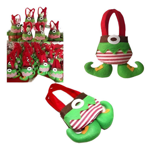 Linda Navidad Espíritu Dulces Bolsas Niño Pedir Dulces Bolsa 0