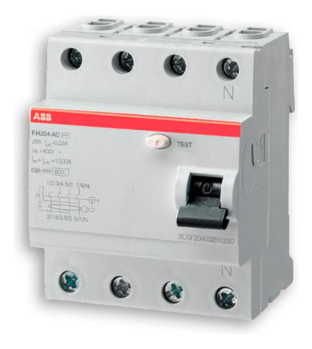 Disyuntor Diferencial Abb 4x25a -  300ma - Tetrapolar - 25a 0