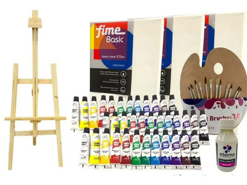 Atril Pinceles Paleta Bastidores 24x30 Barniz Acrilicos X 36 0