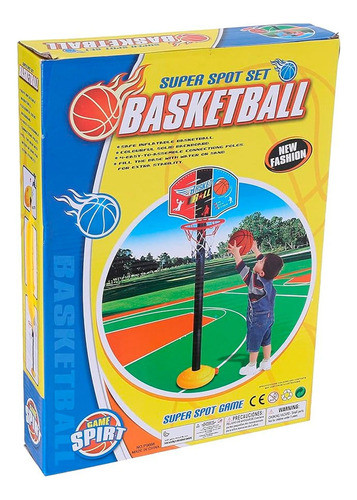 Aro De Basquet Para Niños 115cm + Pelota + Inflador H Y T 1
