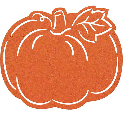 Mantel Individual De Fieltro De Calabaza Naranja Vibrante (1 0