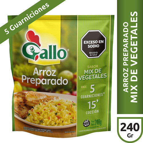 Arroz Gallo Preparado Vegetales X 240g X12u 0