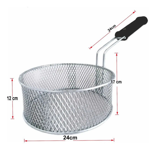 Canasto Freidor 24cm Diametro Redondo Olla - Disco De Arado 1