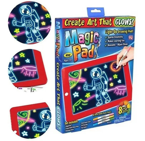 Pizarra Mágica Didáctica Infantil 3d Con Luces Led Niños 0