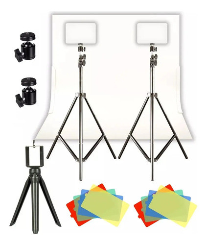 Set 2 Paneles Led Foto Producto + 3 Trípodes + Infinito 0