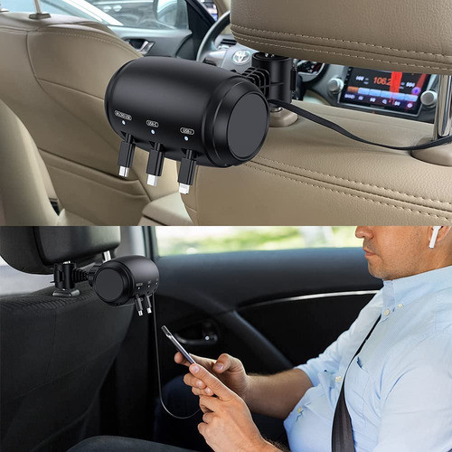 Cargador Multiretrctil Para Asiento Trasero 3 En 1, Compatib 1