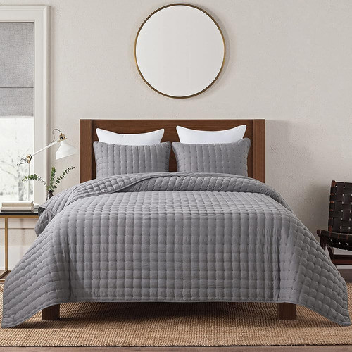 Wdcozy Gris Oscuro Gris Grande Edredón Queen Size Juegos De 1