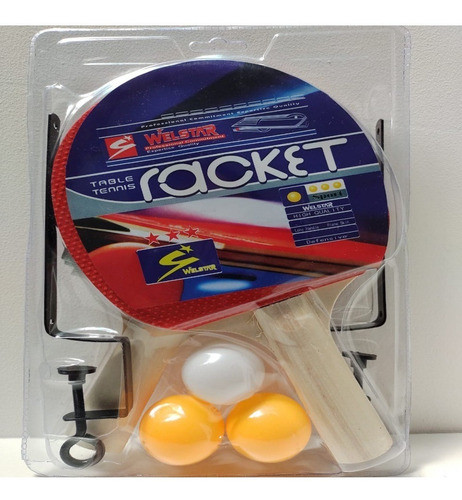 Juego Set Ping Pong 2 Paletas Madera Y 3 Pelotitas Con Red 1