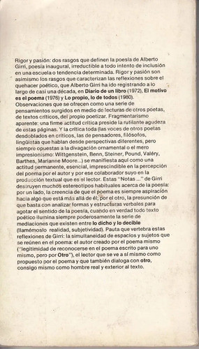 1983 Alberto Girri Notas Sobre La Experiencia Poetica Escaso 1