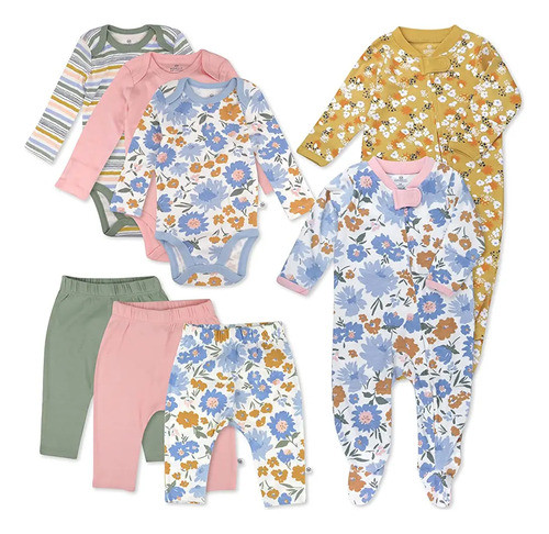~? Traje De Algodón Orgánico De 8 Piezas Honestbaby, Pantaló 0