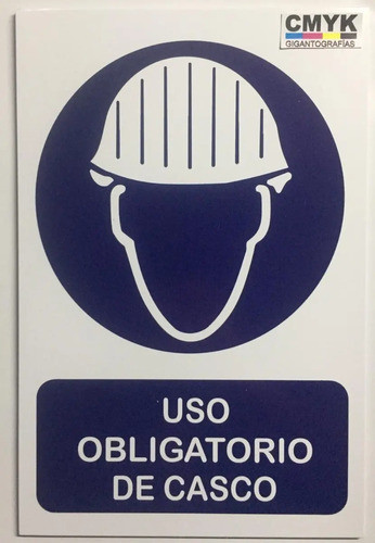 Cartel  De Obra - Uso Obligatorio De Casco 0