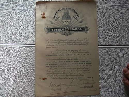5905-titulo De Marca Diana De Pedro  Worns Año1936 0
