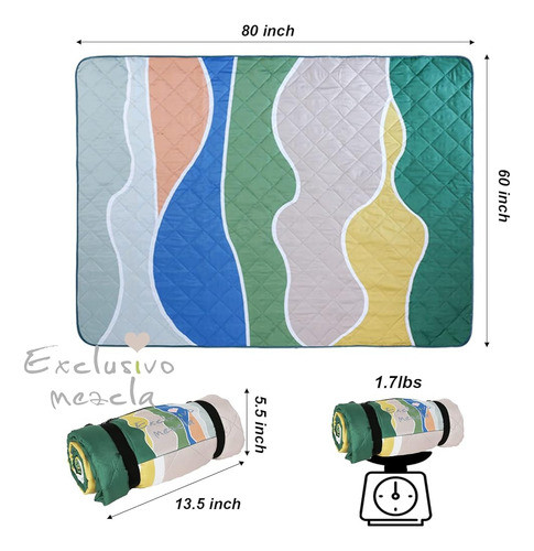Exclusivo Mezcla Mantas De Picnic Impermeables 3-layer 60x80 1