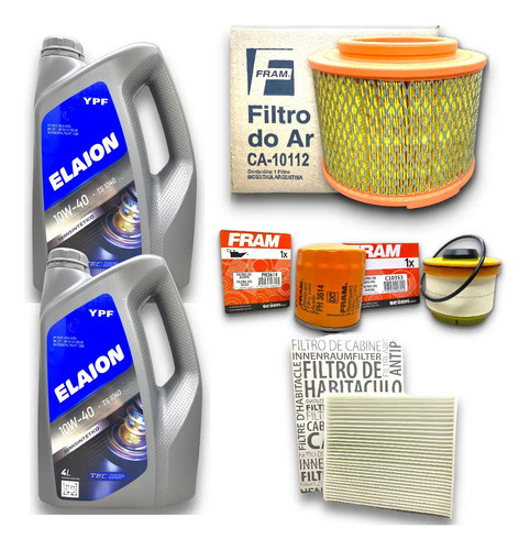 Kit 4 Filtros Fram + 8l Aceite Ypf Elaion Hilux 2005 A 2015 0