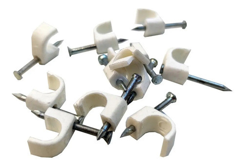 Grampita Coaxial Nº8 Con Clavo - Blanco- 250 Unidades 1