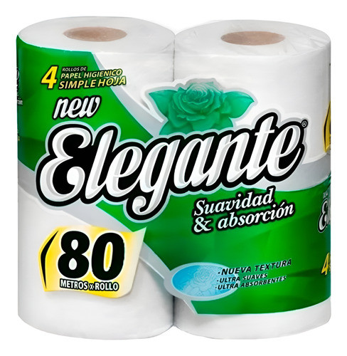 Papel Higiénico Elegante Blanco 80 Mts Bolsón X 40 Unidades 0