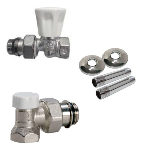 Conjunto Válvula  Detentor 1/2luxor P/radiador Niples/roseta 0