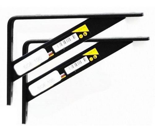 Pack 4 Mensulas Reforzadas Negras 125x200x20mm 1
