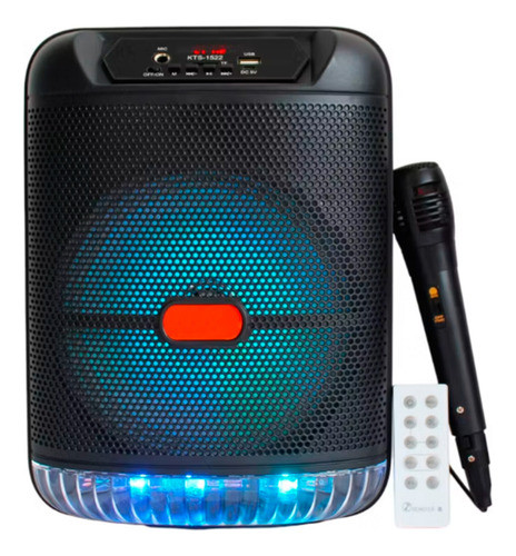 Parlante Portátil Bluetooth Kts-1522 8  Luces Led Con Micro 0