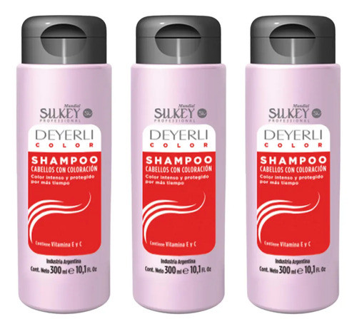 Shampoo Cabellos Con Coloración 300ml Silkey Deyerli X3 0