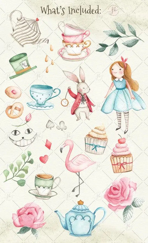 Kit Imagenes Png Clipart Alicia Pais Maravilla Acuarela Fb11 1