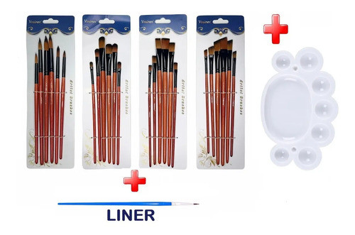 Set Kit  25 Pinceles, Oleo, Acrílico, Maquillaje Artístico 1