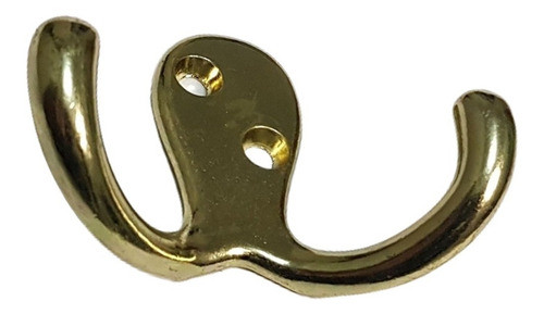 6 Perchas Doble Doradas Horizontal De Metal Gancho Perchero 1